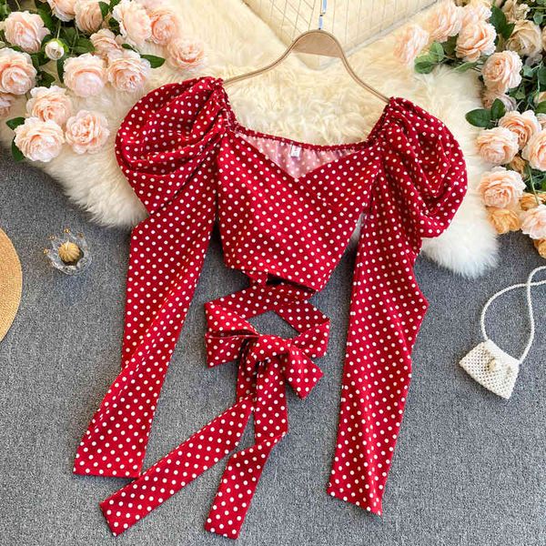 singreiny women polka dot blouse korean retro v neck puff sleeve lace up slim spring design streetwear short blouses 210419, White
singreiny women polka dot blouse korean retro v neck puff sleeve lace up slim spring design streetwear short blouses 210419, White