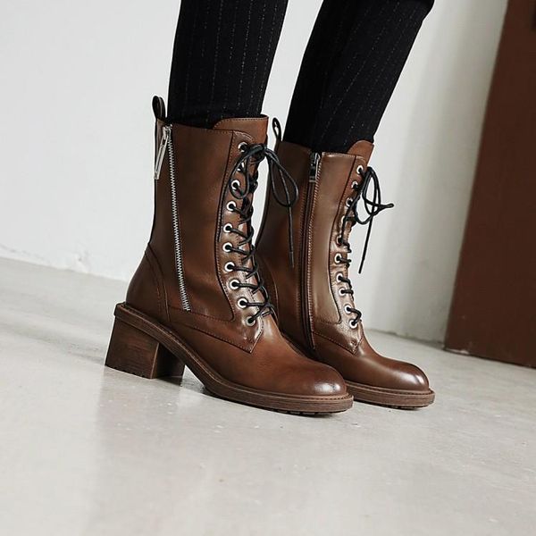 boots motorcycle women 2021 autumn winter square high heels female pu leather side zipper round toe lace-up ankle, Black
boots motorcycle women 2021 autumn winter square high heels female pu leather side zipper round toe lace-up ankle, Black
