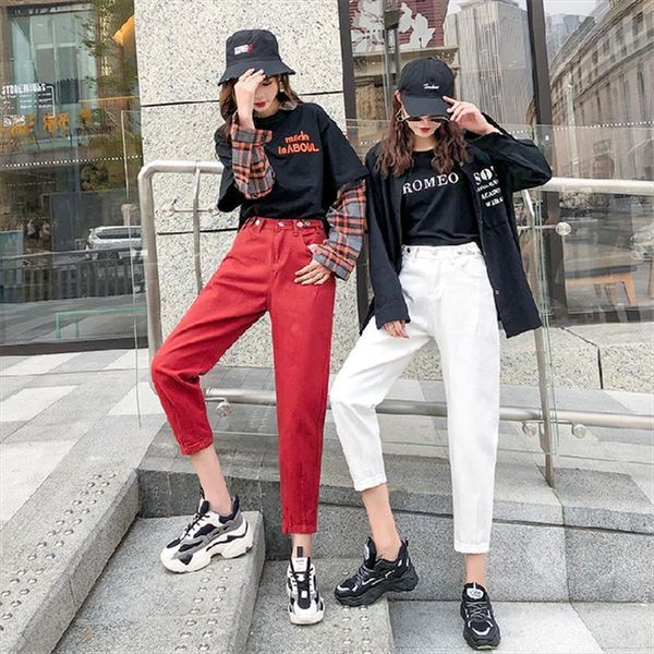 loose cargo pants high waist women jeans red white army green khaki womens harem denim trousers casual female, Blue
loose cargo pants high waist women jeans red white army green khaki womens harem denim trousers casual female, Blue
