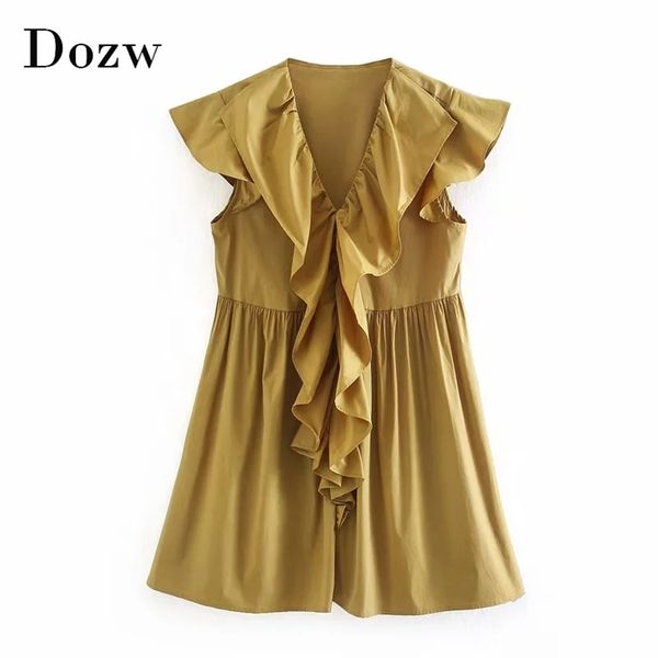 summer v neck pleated dress butterfly short sleeve loose casual mini es for women ruffles khaki color cotton 210515, Black;gray
summer v neck pleated dress butterfly short sleeve loose casual mini es for women ruffles khaki color cotton 210515, Black;gray
