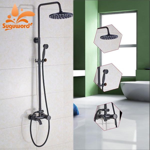 suguword oil rubbed bronze shower combo set and cold switch system mixer taps rainfall head with tub faucet bathroom sets
suguword oil rubbed bronze shower combo set and cold switch system mixer taps rainfall head with tub faucet bathroom sets