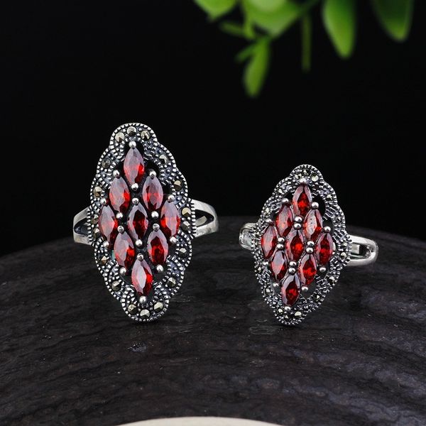 heitai s925 silver inlaid garnet red rhombic for women's fashion exaggerated index finger ring
heitai s925 silver inlaid garnet red rhombic for women's fashion exaggerated index finger ring
