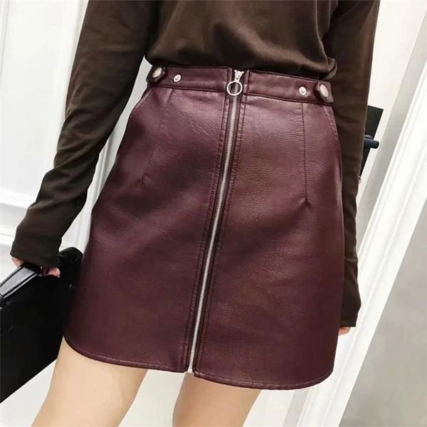 skirts pu leather a-line buttonskirt women zipper high waist women's mini red 2021 autumn fashion femal, Black
skirts pu leather a-line buttonskirt women zipper high waist women's mini red 2021 autumn fashion femal, Black