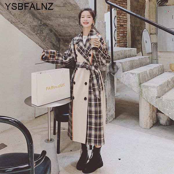 women's wool & blends autumn winter female jacket plaid stitching woolen coat loose casual temperament wild thickened warm women oversi, Black
women's wool & blends autumn winter female jacket plaid stitching woolen coat loose casual temperament wild thickened warm women oversi, Black