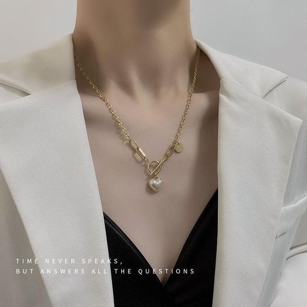 chains artificial pearl heart woman necklace simple women pendant chain jewelry gold color luxury european stainless collares, Silver
chains artificial pearl heart woman necklace simple women pendant chain jewelry gold color luxury european stainless collares, Silver