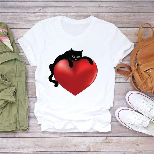men cat love heart mens animal clothing short sleeve 90s print lady graphic female tee, White;black
men cat love heart mens animal clothing short sleeve 90s print lady graphic female tee, White;black