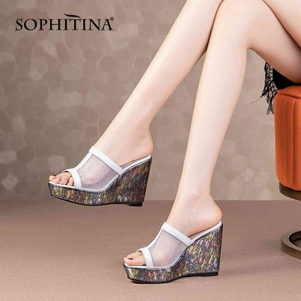 sophitina women's shoes leather mesh stitching peep toe shoes waterproof platform wedges outside wear female slippers ao826 210513, Black
sophitina women's shoes leather mesh stitching peep toe shoes waterproof platform wedges outside wear female slippers ao826 210513, Black