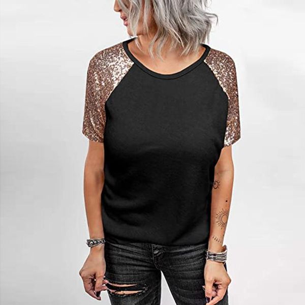 45#women's summer t shirts tee casual sequins deer velvet o neck short sleeve loose shirt camisetas de mujer women's t-shirt, White
45#women's summer t shirts tee casual sequins deer velvet o neck short sleeve loose shirt camisetas de mujer women's t-shirt, White