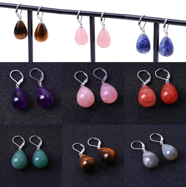 water drop natural stone purple pink crystal earrings stainless steel ear hook rose quartz dangle earrings for women jewelry, Silver
water drop natural stone purple pink crystal earrings stainless steel ear hook rose quartz dangle earrings for women jewelry, Silver