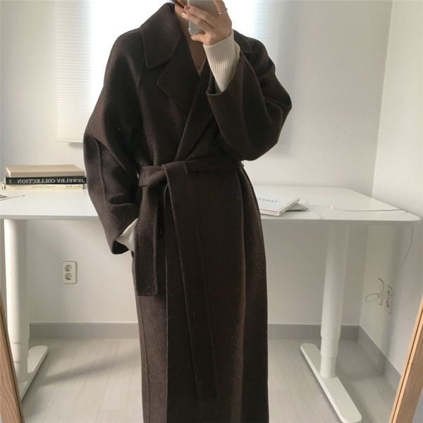 wool french lazy style warm female fresh winter classical belt retro loose women woolen coats chic casual long coat, Black
wool french lazy style warm female fresh winter classical belt retro loose women woolen coats chic casual long coat, Black