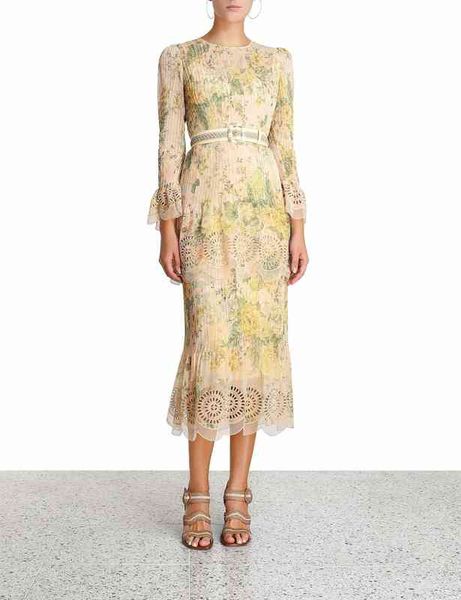 runway dresses retro european station floral hollow-out mosaic lotus sleeve dress ladies elegant pressure pleated holiday au9p, Black
runway dresses retro european station floral hollow-out mosaic lotus sleeve dress ladies elegant pressure pleated holiday au9p, Black