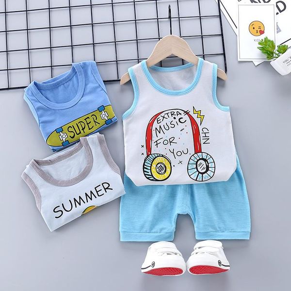 clothing sets 2021 sleeveless shirt and shorts suit cartoon pattern two pieces set casual children's baby summer tracksuit, White
clothing sets 2021 sleeveless shirt and shorts suit cartoon pattern two pieces set casual children's baby summer tracksuit, White