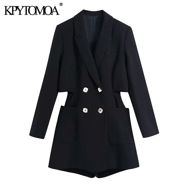 women chic fashion with metal buttons black playsuits vintage long sleeve pockets female jumpsuits mujer 210416, Black;white
women chic fashion with metal buttons black playsuits vintage long sleeve pockets female jumpsuits mujer 210416, Black;white