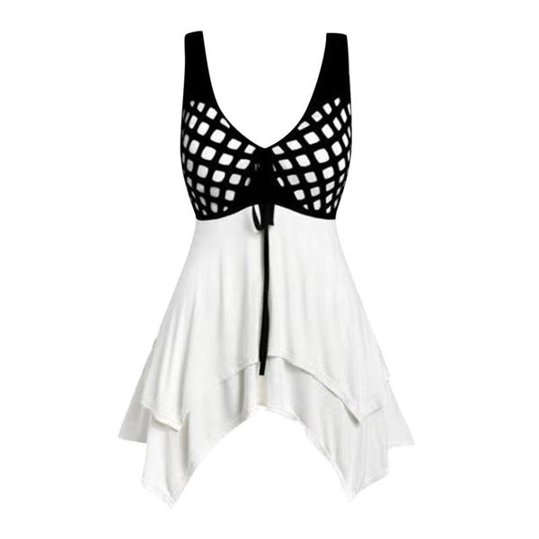 women's blouses & shirts women irregular blouse plus size hollow out patchwork sleeveless tie shoulder tank summer elegant casual daily, White
women's blouses & shirts women irregular blouse plus size hollow out patchwork sleeveless tie shoulder tank summer elegant casual daily, White