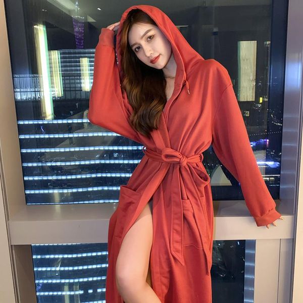 women's sleepwear homewear cotton cardigan nightgown hooded feminine bathrobe solid color pajamas nightrobe women kimono robes, Black;red
women's sleepwear homewear cotton cardigan nightgown hooded feminine bathrobe solid color pajamas nightrobe women kimono robes, Black;red