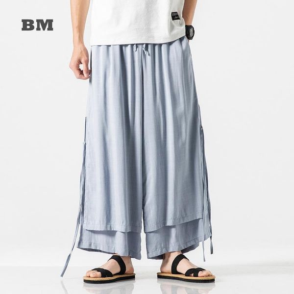 men's pants chinese style loose plus size culottes tang suit hanfu japanese harajuku fake two-piece trousers hakama wide men clothing, Black
men's pants chinese style loose plus size culottes tang suit hanfu japanese harajuku fake two-piece trousers hakama wide men clothing, Black