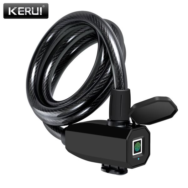 kerui fingerprint lock ip65 waterproof stainless steel cable anti-thief smart security fingerprint bicycle lock usb rechargeable
kerui fingerprint lock ip65 waterproof stainless steel cable anti-thief smart security fingerprint bicycle lock usb rechargeable