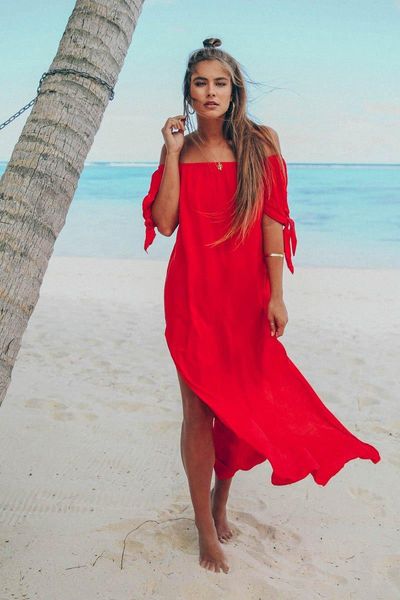 swimwear womens maxi dress bikini cover up slash neck split bathing suit off shoulder swimsuit covers women's, White;black
swimwear womens maxi dress bikini cover up slash neck split bathing suit off shoulder swimsuit covers women's, White;black