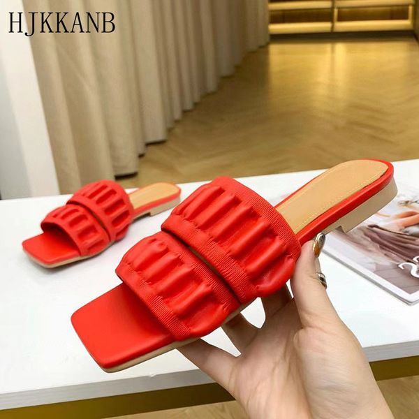 solid color flat slippers women elastic soft leather pleated slides ladies summer outdoor leisure vacation sandals comfort mules 80% off out, Black
solid color flat slippers women elastic soft leather pleated slides ladies summer outdoor leisure vacation sandals comfort mules 80% off out, Black