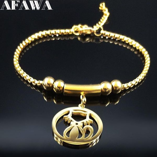 link, chain 2021 fashion cut cat stainless steel bracelet charm for women gold color bracelets bangles jewellery pulseras mujer b18437, Black
link, chain 2021 fashion cut cat stainless steel bracelet charm for women gold color bracelets bangles jewellery pulseras mujer b18437, Black