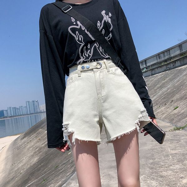women's 2021 summer new waist loose wide leg korean version thin a-line ultra short pants fashion show high jeans shorts, White;black
women's 2021 summer new waist loose wide leg korean version thin a-line ultra short pants fashion show high jeans shorts, White;black