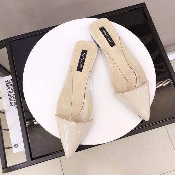 slippers female muller shoes with outer wear baotou 2021 spring and summer pointed shallow mouth stitching transparent film, Black
slippers female muller shoes with outer wear baotou 2021 spring and summer pointed shallow mouth stitching transparent film, Black