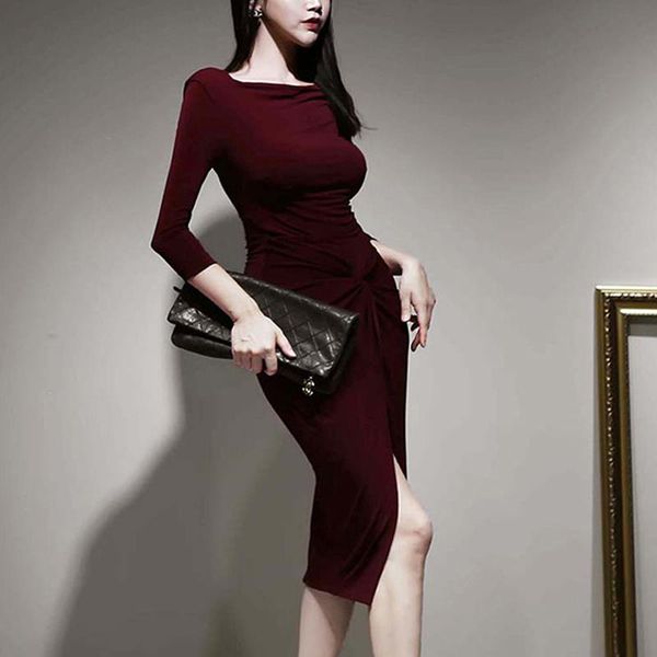 casual dresses elegant dress 2021 spring product cross design sense split office work vestidos elastic slim business party, Black;gray
casual dresses elegant dress 2021 spring product cross design sense split office work vestidos elastic slim business party, Black;gray