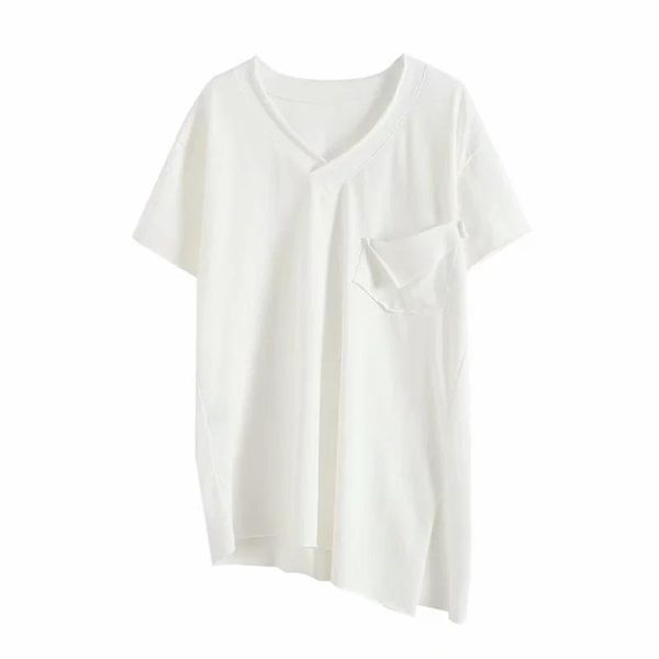 women's t-shirt spring 2021 fashion v-neck white bottoming shirt irregular patchwork pocket short-sleeved women
women's t-shirt spring 2021 fashion v-neck white bottoming shirt irregular patchwork pocket short-sleeved women