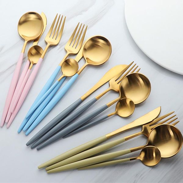 dinnerware sets luxury cutlery set knife fork dinner spoon tea-spoon 5 color handle stainless steel flatware western tableware party tools
dinnerware sets luxury cutlery set knife fork dinner spoon tea-spoon 5 color handle stainless steel flatware western tableware party tools