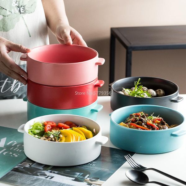 creative large capacity binaural soup pot tableware nordic matte ceramic bowl salad baking tray bowls
creative large capacity binaural soup pot tableware nordic matte ceramic bowl salad baking tray bowls