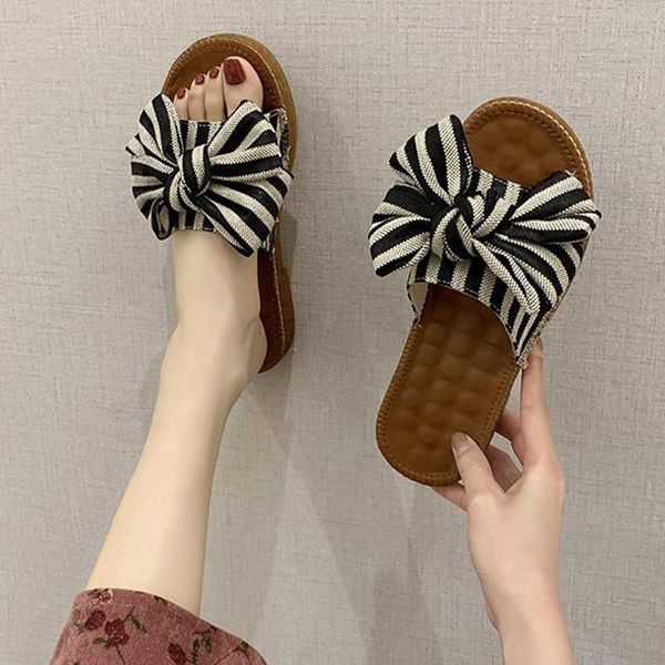 slippers women woman stripe bowtie knot slides low heels casual women's beach shoes female comfortable footwear 2021, Black
slippers women woman stripe bowtie knot slides low heels casual women's beach shoes female comfortable footwear 2021, Black
