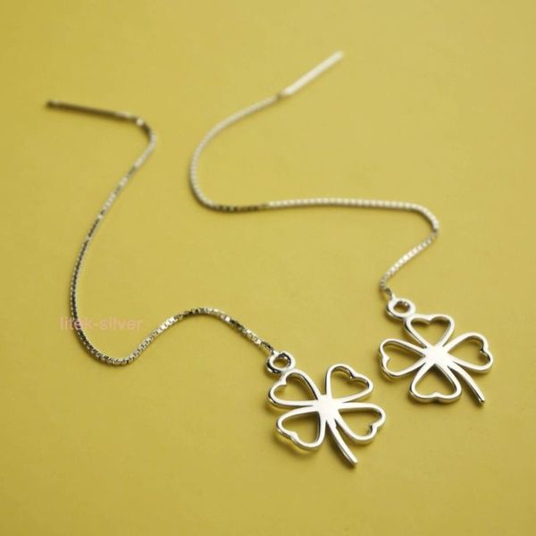 solid sterling silver clover drop drangle thread line threader earrings t18 - #23 dangle & chandelier
solid sterling silver clover drop drangle thread line threader earrings t18 - #23 dangle & chandelier