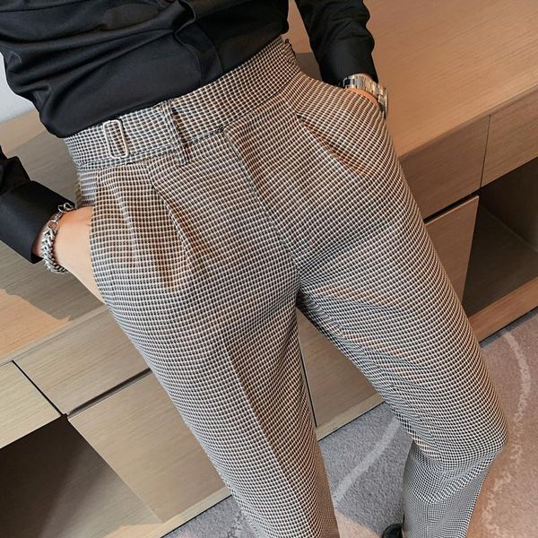 men's pants personality lattice men autumn spring business trousers man elastic slim casual brand clothing, Black
men's pants personality lattice men autumn spring business trousers man elastic slim casual brand clothing, Black
