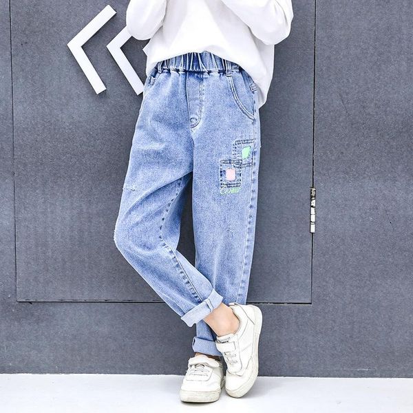 jeans girl letter ripped heart pattern denim trousers for children patchwork clothes girls, Blue
jeans girl letter ripped heart pattern denim trousers for children patchwork clothes girls, Blue