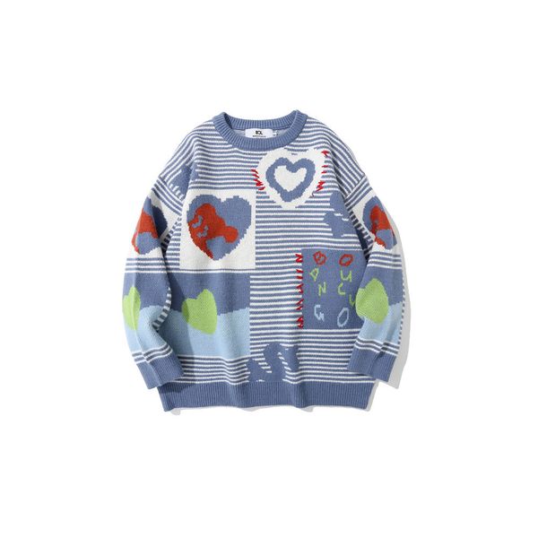 women's sweaters male loose sweater with round neck casual for couple long sleeve big korean knitted eypd, White;black
women's sweaters male loose sweater with round neck casual for couple long sleeve big korean knitted eypd, White;black