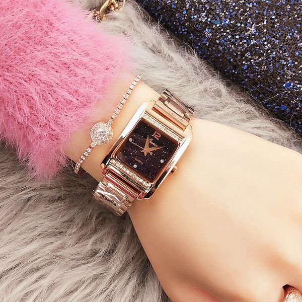 watch goddess fashion women's korean square diamond star face quartz waterproof, Slivery;brown
watch goddess fashion women's korean square diamond star face quartz waterproof, Slivery;brown