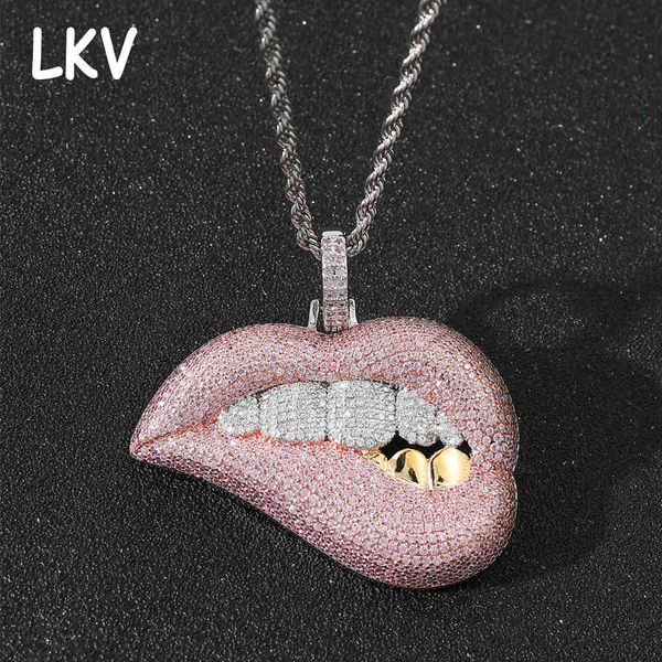 hip hop accessories lip biting pendant pink zircon personality street hiphop, Silver
hip hop accessories lip biting pendant pink zircon personality street hiphop, Silver