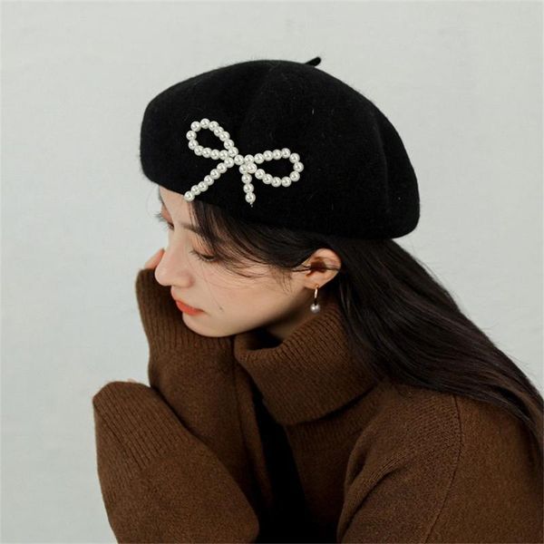 berets christmas gifts warm winter french artist retro cap beret hats pearl bow hat wool, Blue;gray
berets christmas gifts warm winter french artist retro cap beret hats pearl bow hat wool, Blue;gray