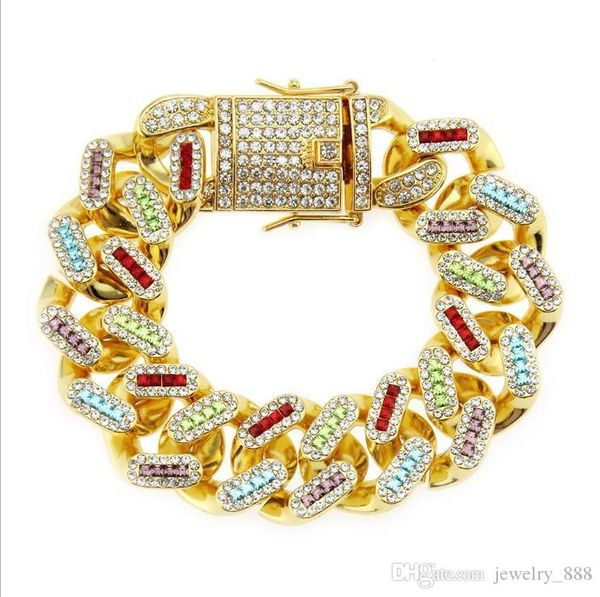 european and american hip hop inlaid rhinestone men's cool bracelet hiphop miami cuban bracelet width 22mm, Golden;silver
european and american hip hop inlaid rhinestone men's cool bracelet hiphop miami cuban bracelet width 22mm, Golden;silver