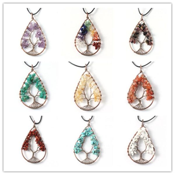 pendant necklaces fyjs unique copper plated wire wrap tree of life rainbow stone water drop necklace yellow citrines crystal jewelry, Silver
pendant necklaces fyjs unique copper plated wire wrap tree of life rainbow stone water drop necklace yellow citrines crystal jewelry, Silver