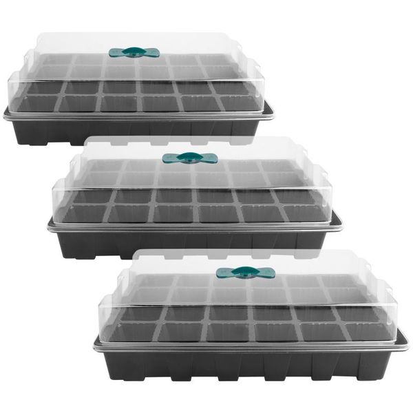 planters & pots 3pcs seeds nursery planter flower pot with lids seedling tray 24/15cells plastic hydroponic plant germination box
planters & pots 3pcs seeds nursery planter flower pot with lids seedling tray 24/15cells plastic hydroponic plant germination box