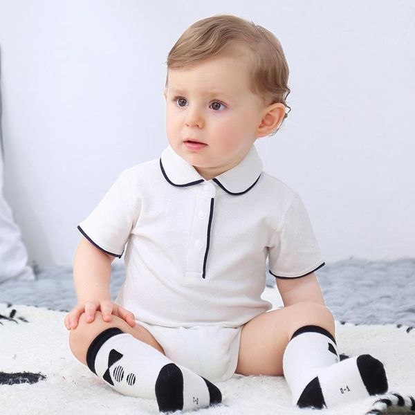 spring and summer 3-24m baby boys cotton short sleeve lapel outing clothes infant solid color casual soft triangle romper rompers, Blue
spring and summer 3-24m baby boys cotton short sleeve lapel outing clothes infant solid color casual soft triangle romper rompers, Blue
