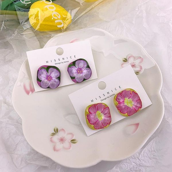 stud 2021 korean beautiful fresh water ripple flower square acrylic earrings fashion sweet girl women's jewelry accessories, Golden;silver
stud 2021 korean beautiful fresh water ripple flower square acrylic earrings fashion sweet girl women's jewelry accessories, Golden;silver