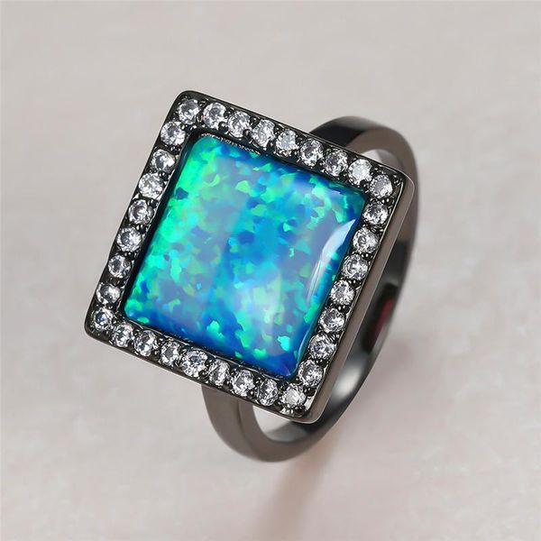 wedding rings punk male female blue opal charm 14kt black gold for women men vintage square crystal engagement ring, Slivery;golden
wedding rings punk male female blue opal charm 14kt black gold for women men vintage square crystal engagement ring, Slivery;golden