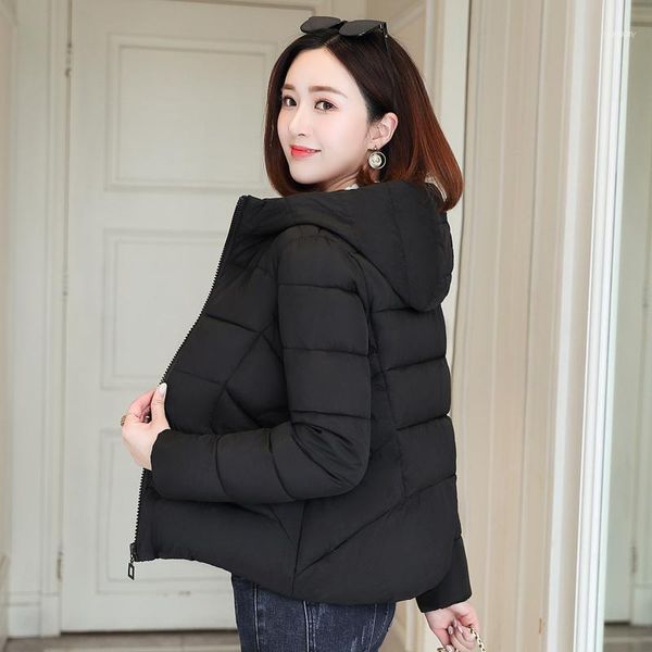 women's down & parkas 2021 winter women jacket office ladies oversized hooded stand collar short style solid parka mujer slim jaqueta f, Black
women's down & parkas 2021 winter women jacket office ladies oversized hooded stand collar short style solid parka mujer slim jaqueta f, Black
