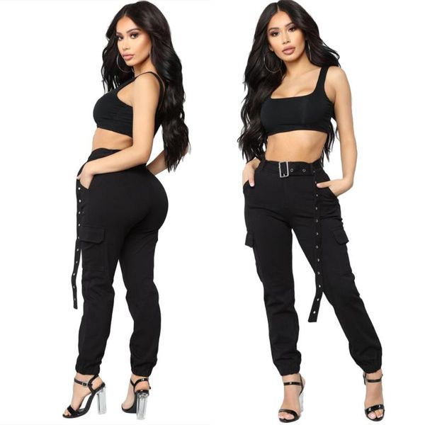 autumn winter women casual fashion cool streetwear solid sports tie feet overalls with belt women's pants & capris, Black;white
autumn winter women casual fashion cool streetwear solid sports tie feet overalls with belt women's pants & capris, Black;white