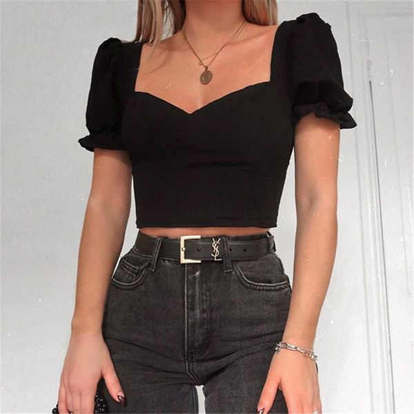 women tee outfits square neck female t-shirt puff sleeve black wild summer 2021 streetwear gothic vintage women's, White
women tee outfits square neck female t-shirt puff sleeve black wild summer 2021 streetwear gothic vintage women's, White