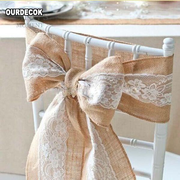 pcs/lot vintage burlap lace embroidery chair sashes jute ribbon wedding covers party decoration fusciacche
pcs/lot vintage burlap lace embroidery chair sashes jute ribbon wedding covers party decoration fusciacche