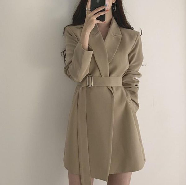 japan korea women casual blazer dress slim belt solid office lady fashion female young loose simple autumn long coat women's suits & bl, White;black
japan korea women casual blazer dress slim belt solid office lady fashion female young loose simple autumn long coat women's suits & bl, White;black