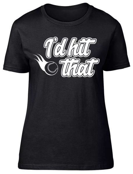 i'd hit that tennis fitted womens ladies t shirt, White;black
i'd hit that tennis fitted womens ladies t shirt, White;black